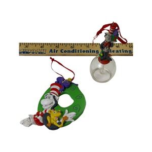 Set of 2 Dr. Seuss Cat‎ in the Hat Christmas Ornaments